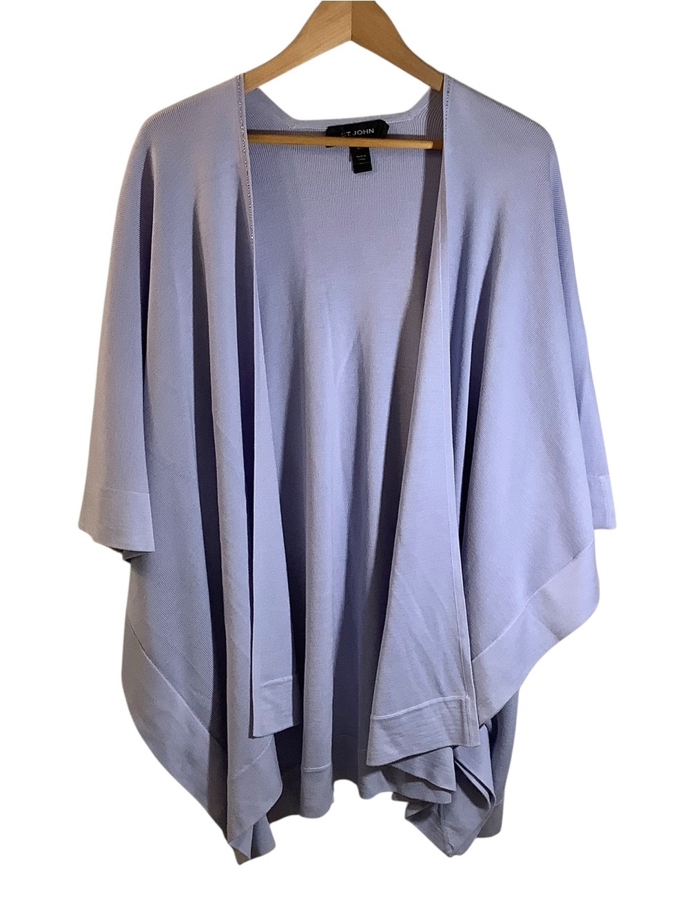 St. John Open-Front Draped Knit Cardigan In Periwinkle Blue